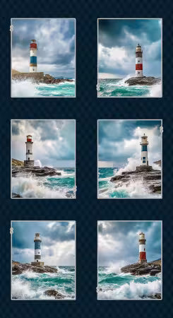 Blue/Multi Lighthouse Blocks 24 Inch (Blocks 9 Inch x 10 Inch) repeat ...