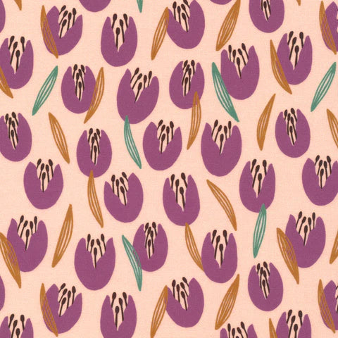 Booming  Revelry, Tossed Tulips by Cloud 9 Fabrics, by the yard