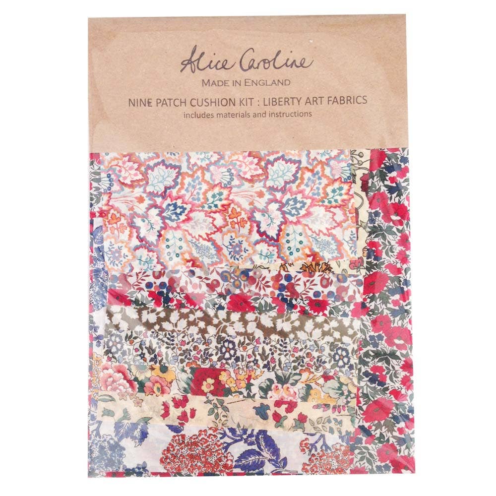 Liberty Tana Lawn Fabric Mixed Colours 9 Patch Cushion Kit from Alice Caroline