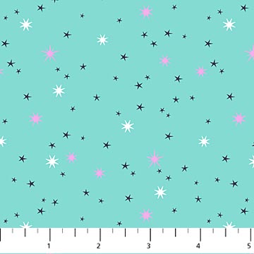 Unicorn Dreams, Turquoise stars by Northcott-online only