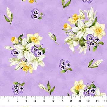 Spring Awakening, Lilac Bouquets multi by Northcott