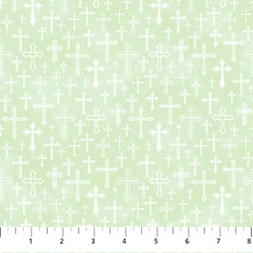 Spring Awakening, Pale Green Mini Cross by Northcott