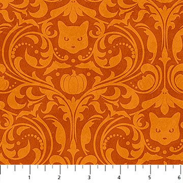 Hallow's Eve for Northcott Orange Damask, by the yard