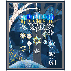Love & Light Hanukkah Panel 36" x 43" (Jean Ruth)