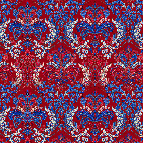 3187-77 Navy|| Liberty HillLiberty Hill, from Henry Glass, Red Damask