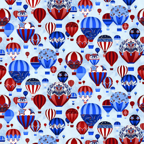 3189-18 Sky Blue || Liberty Hill, from Henry Glass,Blue Balloons