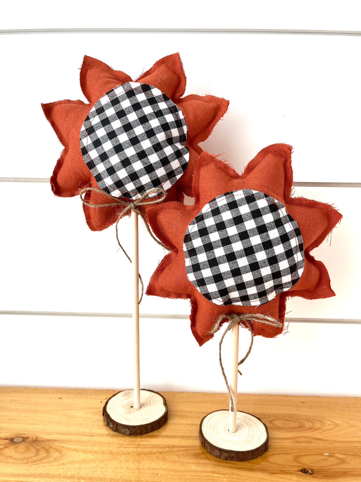 2pc. Summer Fall Sunflower Set - Autumn Check