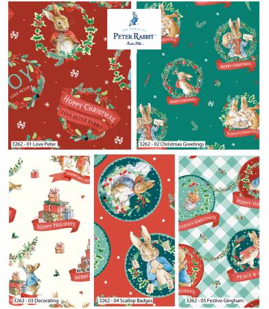 Fat Qtr,  Peter Rabbit Hoppy Holidays
