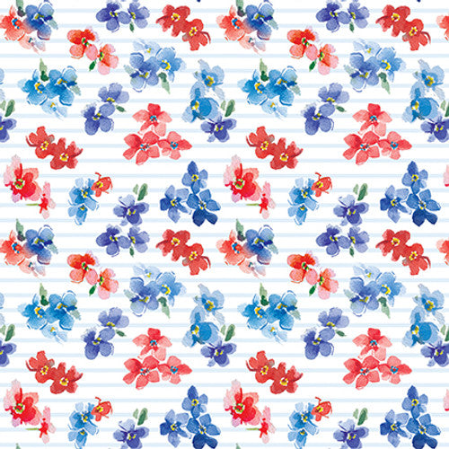 3911-01 White || Lucky Stars, white mini floral, for blank quilting by the yard