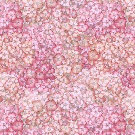Pink packed Hydrangeas  -Hydrangea Mist by the yard