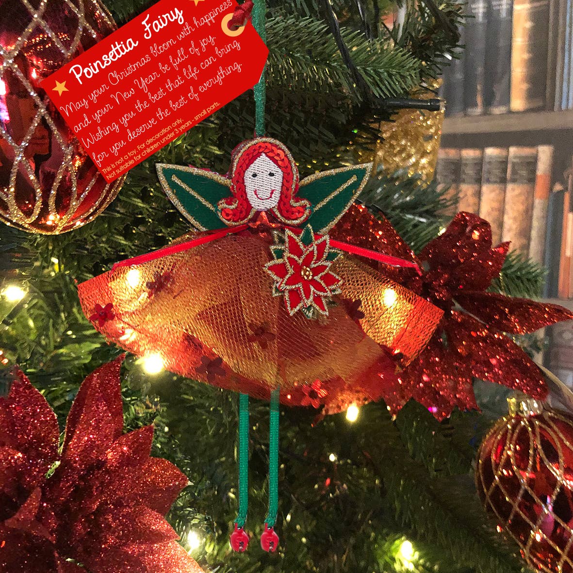 'Poinsettia Fairy' Fair Trade Christmas Keepsake Decoration