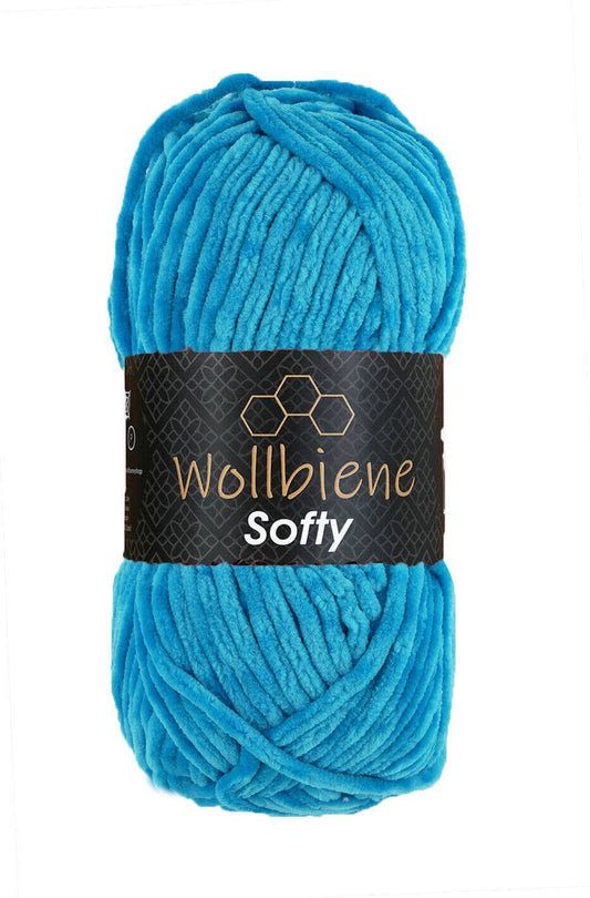 Wool bee softy chenille wool 100gr super bulky knitting: Turquoise 07