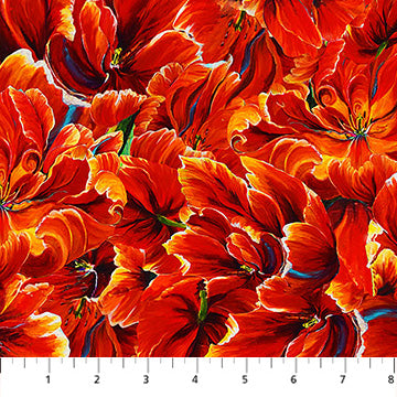 Tulip Palette,Deep Orange Tulip Petals by the yard