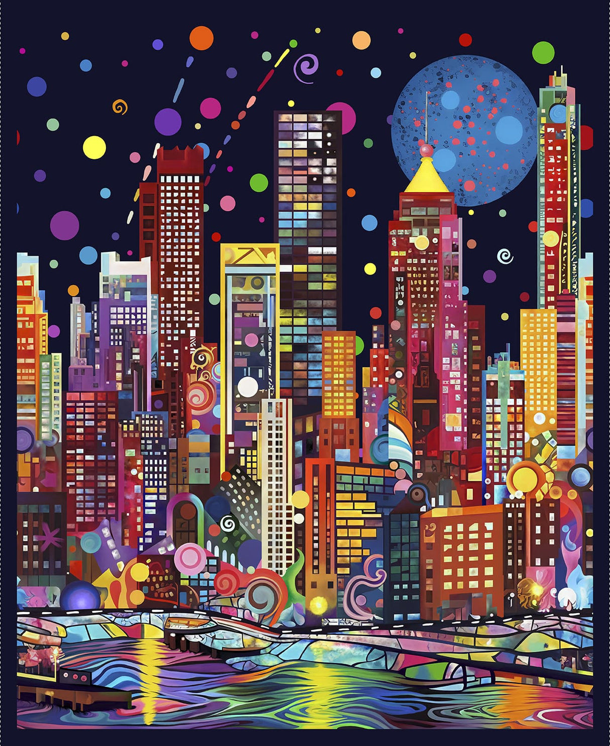 4155P-99* Black || Metro Mirage from Blank Quilting by the panel