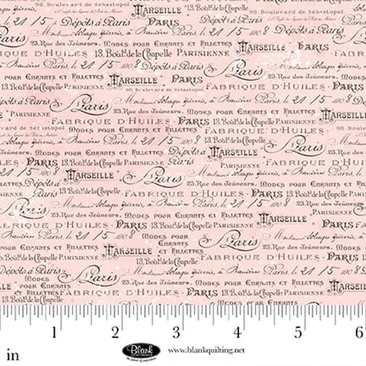 4292-22 Lt. Pink || Parisian Snippets by the yard from Blank Quilting
