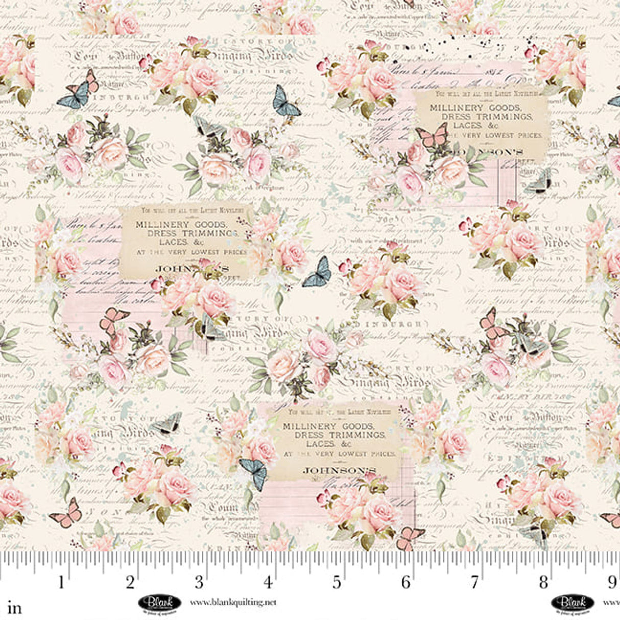 4298-41 Ecru || Parisian Snippets by the yard from Blank Quilting