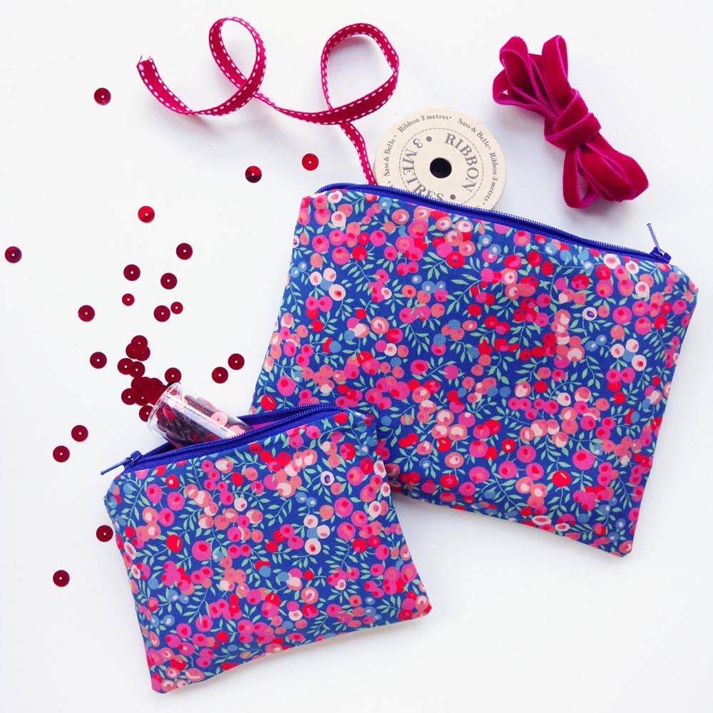 Liberty Tana Lawn Mixed Colours Make-Up & Coin Purse Kit