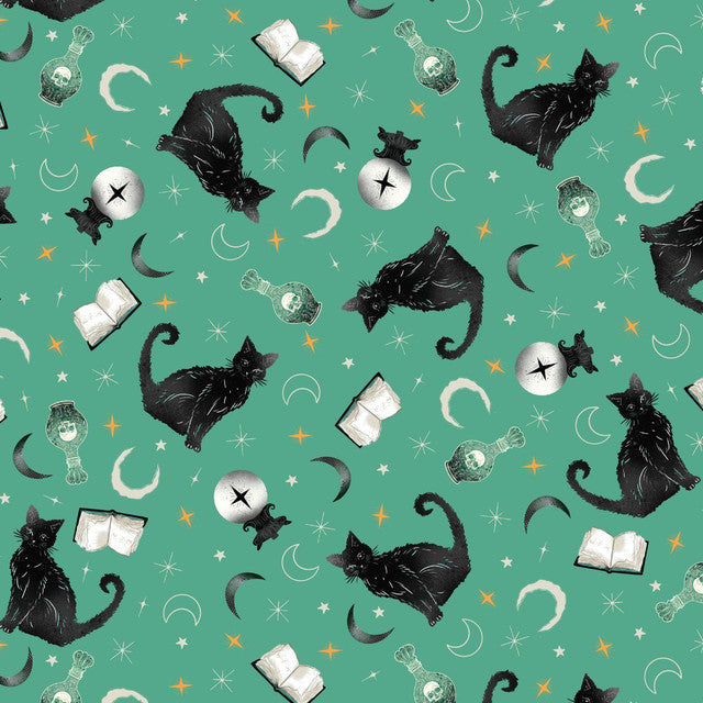 4860-70 turquoise || Witchy Wicked from Blank Quilting by the yard