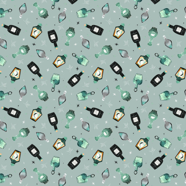 4866-11 dusty blue || Witchy Wicked from Blank Quilting by the yard