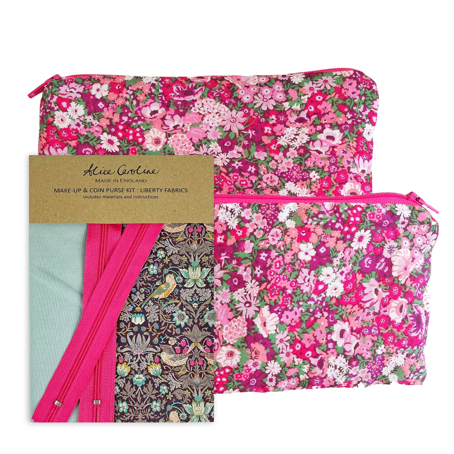 Liberty Tana Lawn Mixed Colours Make-Up & Coin Purse Kit