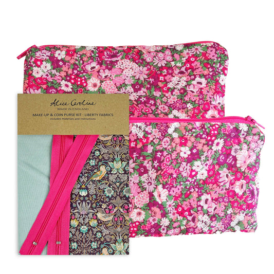 Liberty Tana Lawn Mixed Colours Make-Up & Coin Purse Kit