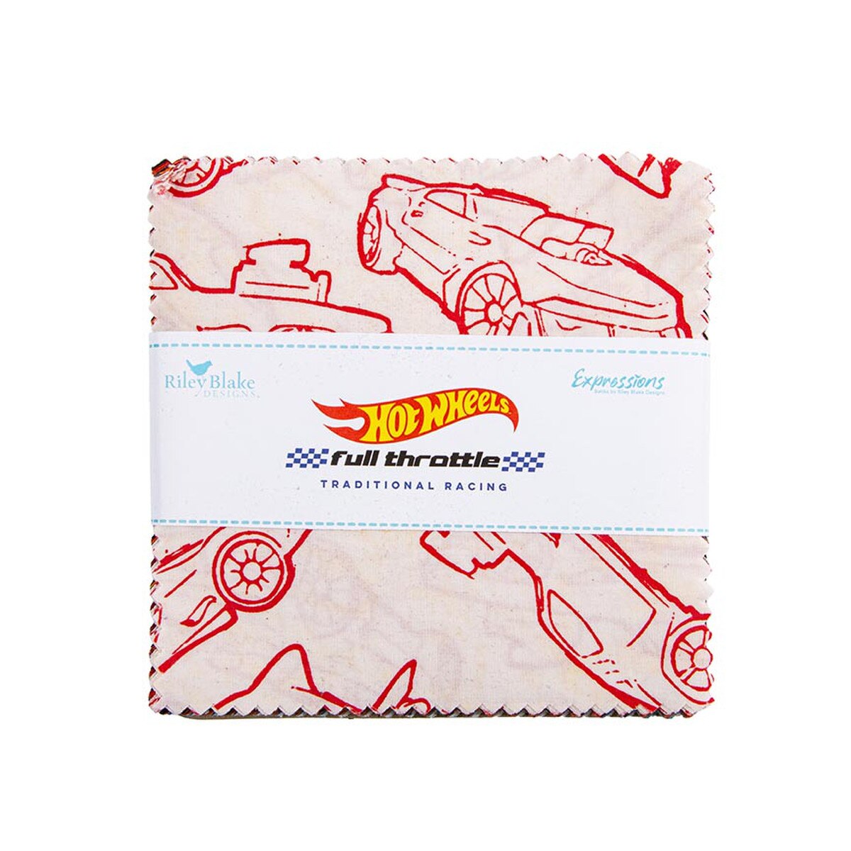 Batiks Full Throttle Hot Wheels™ Traditional Racing 5" Stacker from Riley Blake