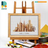 CS354 A3 New York sepia, Counted Cross Stitch Kit: