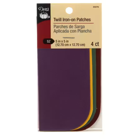 Twill Patches 5in X 5in - 4 School Color Assortment