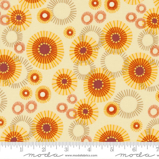 Forest Frolic Cream Mod Indian Blanket Dots, Moda by the yard