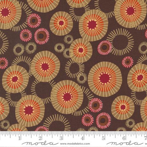 Forest Frolic Chocolate Mod Indian Blanket Dots, Moda by the yard