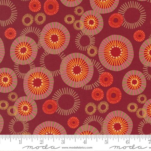 Forest Frolic Cinnamon Mod Indian Blanket Dots, Moda by the yard