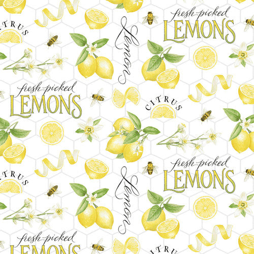 Large Tossed Lemons & Words from Fresh picked Lemons, Henry Glass