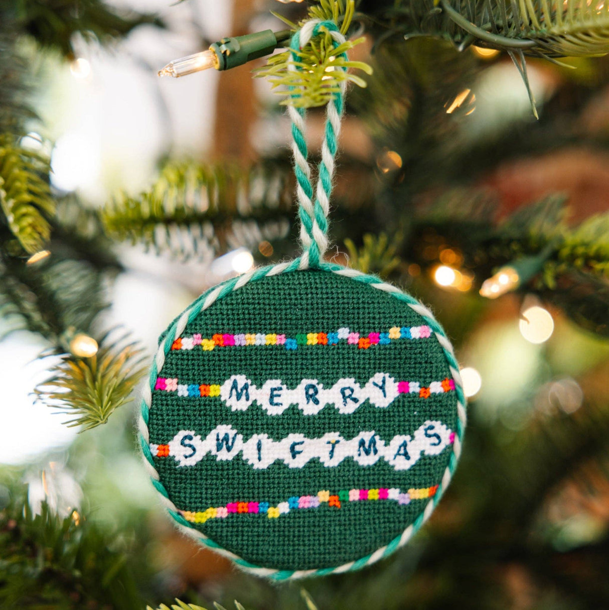 Needlepoint Ornament - Friendship Bracelet, Finished Product