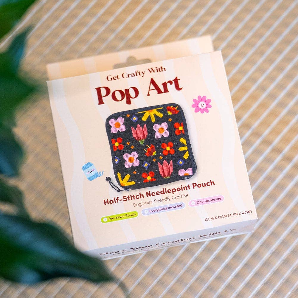POP ART PETALS - Needlepoint Pouch Kit