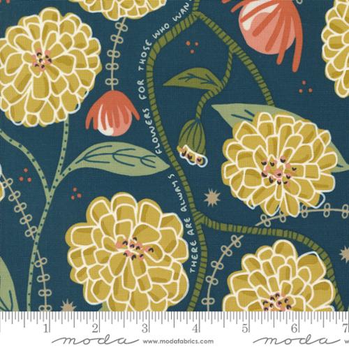 Imaginary Flowers Midnight 48380 20 Moda, by the yard