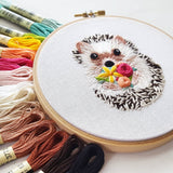 Hedgehog Embroidery Kit: Floss Card