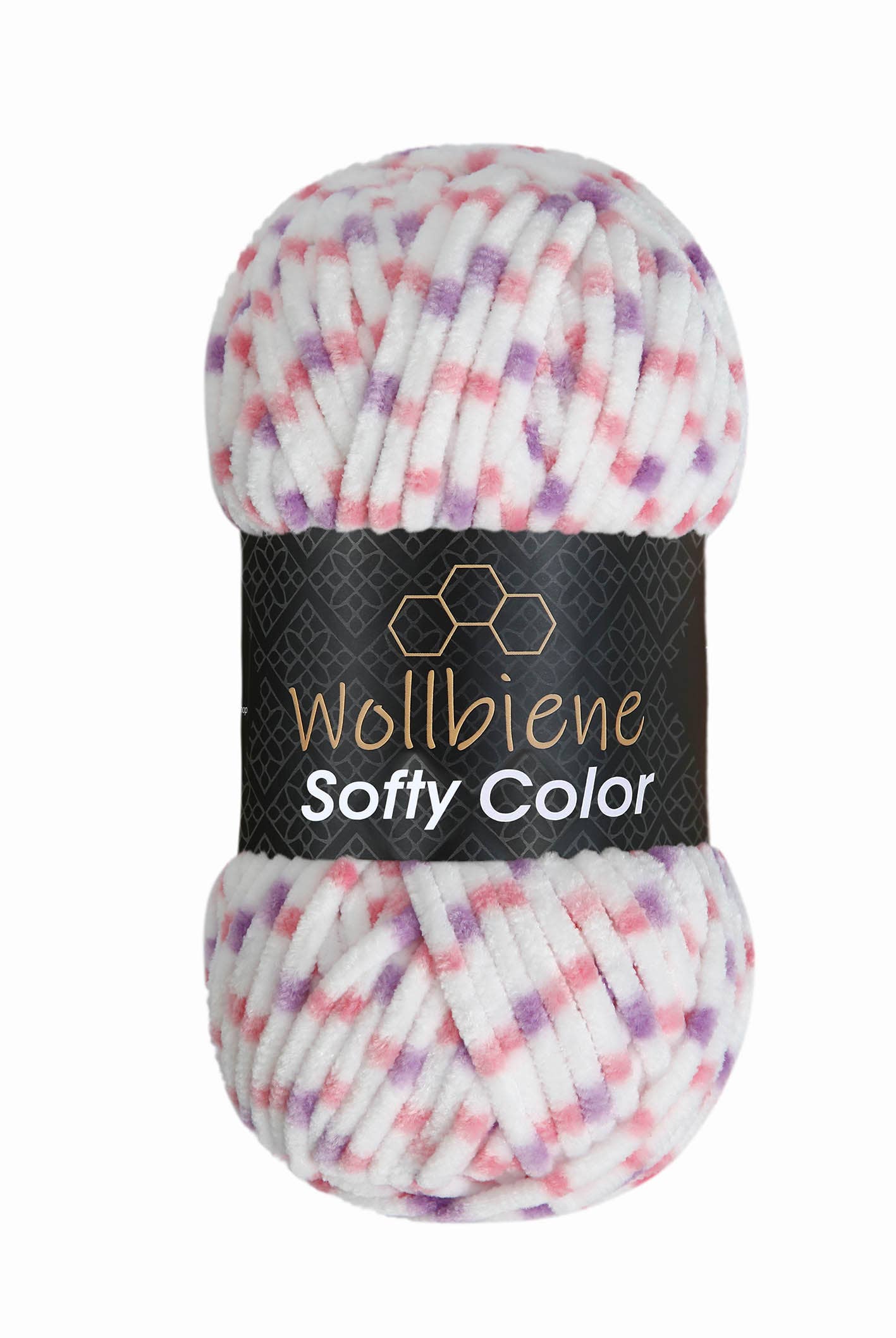 Softy Color Chenille Wool 100gr Coloured Knitting Hobby DIY: Purple grey pink turkis 118