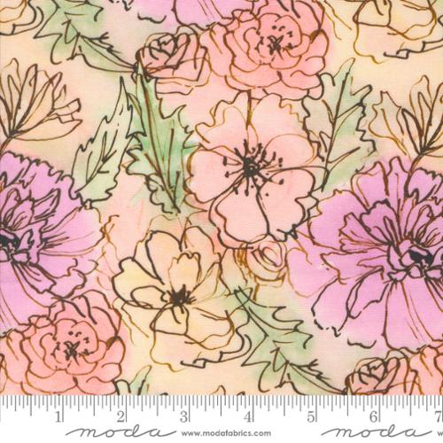 Blooming Lovely Petal 16970 11 Moda by the yard Bouquet Florals Watercolor