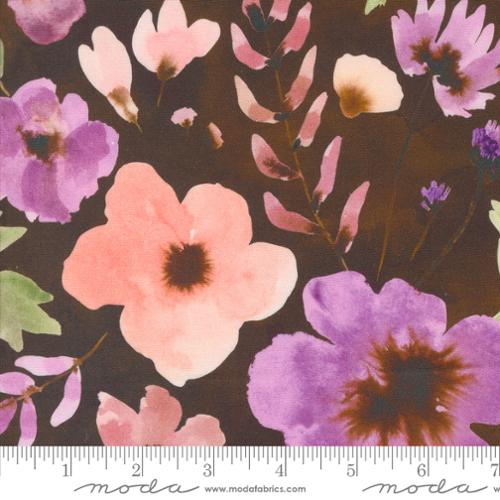 Blooming Lovely Sepia 16971 16 Moda by the yard Posy Florals Watercolor