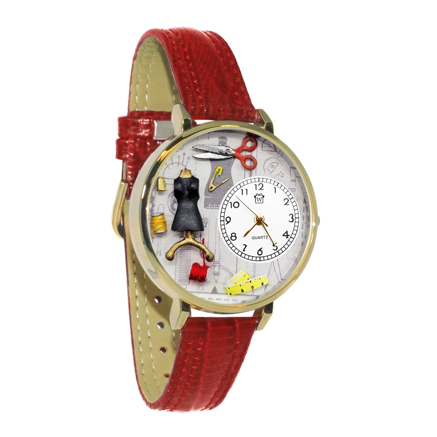 Fashion Designer | Sewing 3D Watch | Gold or Silver Finish: Silver Finish Black Band