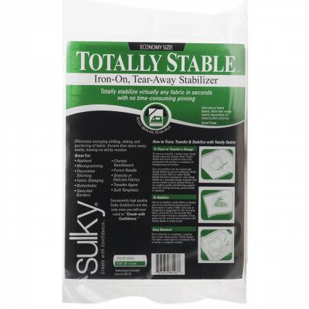 Totally Stable Iron-on Tear-Away Stabilizer White 20in x 3yds