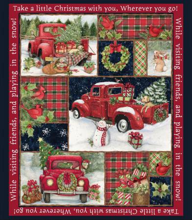 Red Truck Collage Panel
