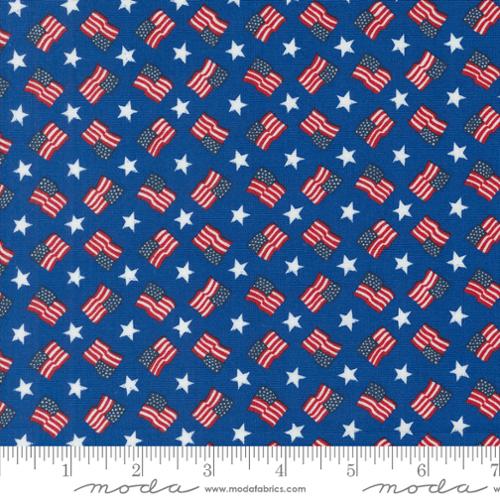 Red White Bloom Midnight Blue 56113 12 Moda  by the yard