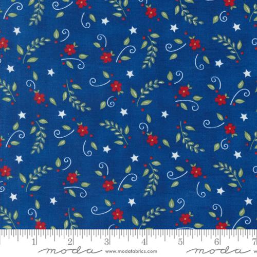 Red White Bloom Midnight Blue 56116 12 Moda by the yard