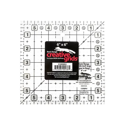 Creative Grids 6" Square Basic Range Quilting Ruler