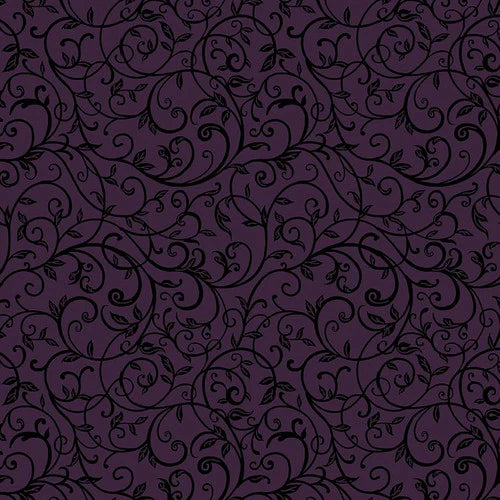 Bones Collection from Studio E, Dark Plum Scroll by the yard
