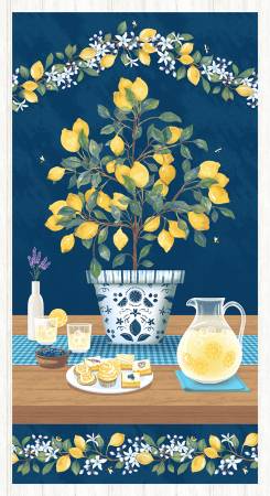 Squeeze the Day Navy/Yellow Lemon Tree Panel