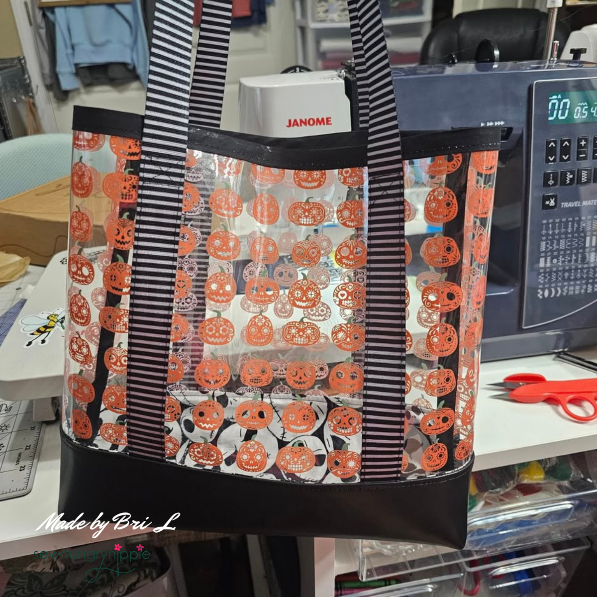 Jack-O-Lantern Clear TPU Vinyl Fabric for Bag Making
