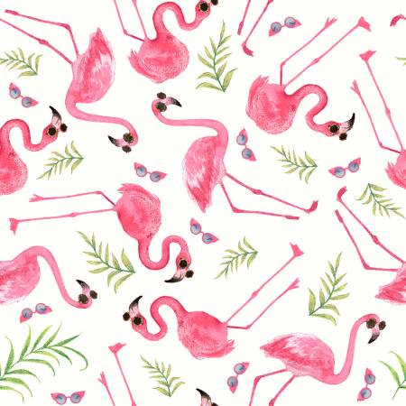 White/Pink Flamingos from Studio E by the yard