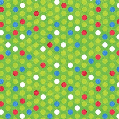 A Jolly Good Time - Small Dots Green, by the yard from Studio-e